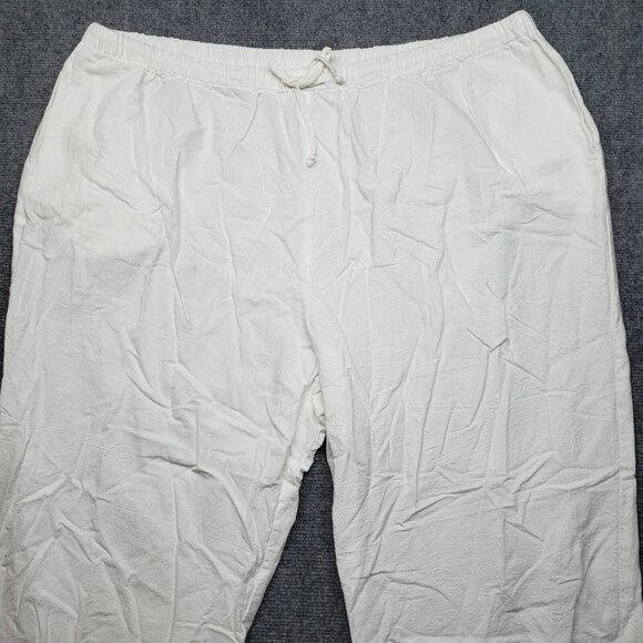 Susan Graver Style Pants Womens 3X White Cotton Capri Stretch Pull On High Rise - Picture 3 of 9